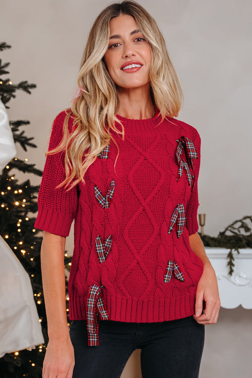 The Holiday Bow-Knit Sweetheart Sweater™