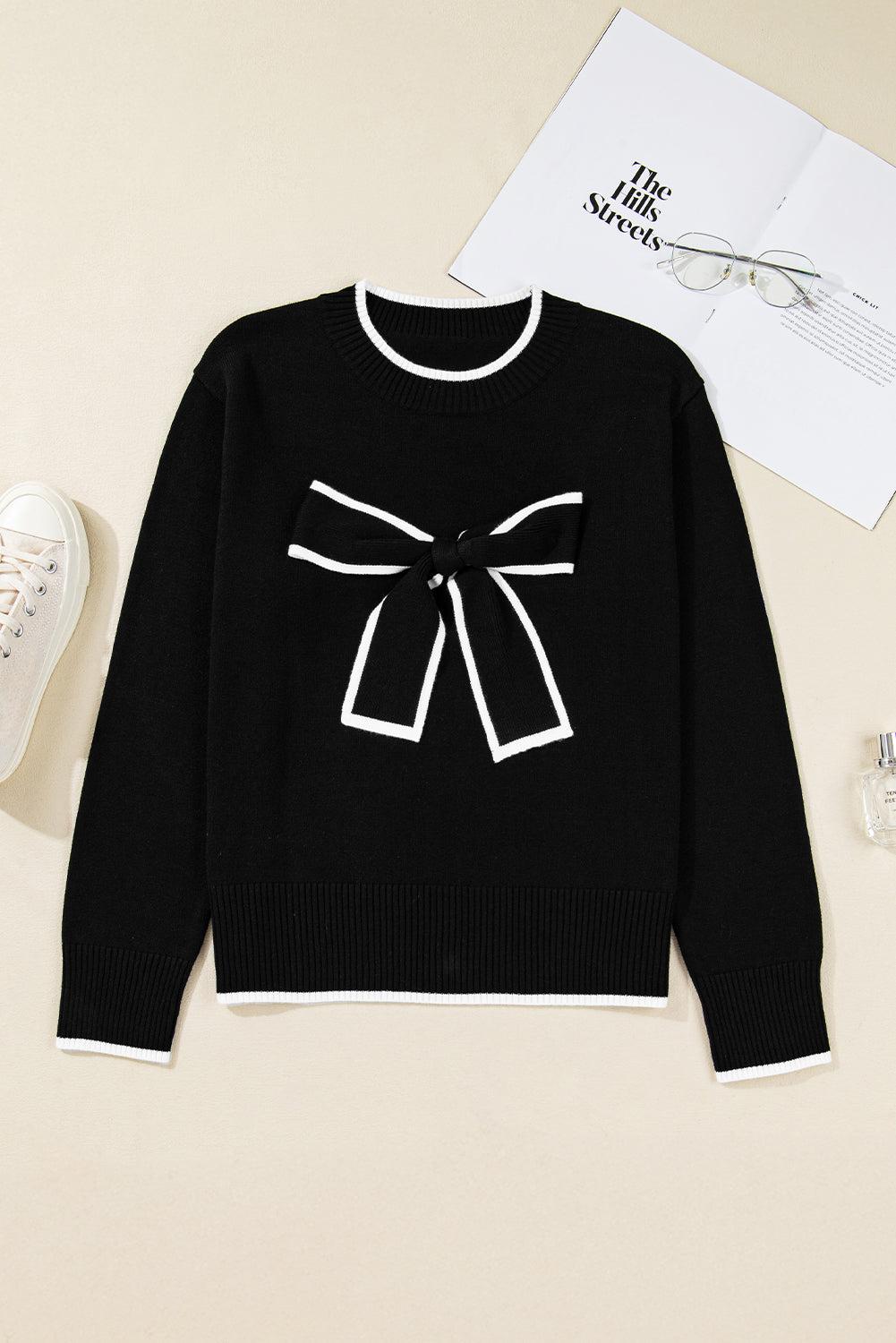 Holiday Ribbon Charm™ Elegant Bow Christmas Sweater