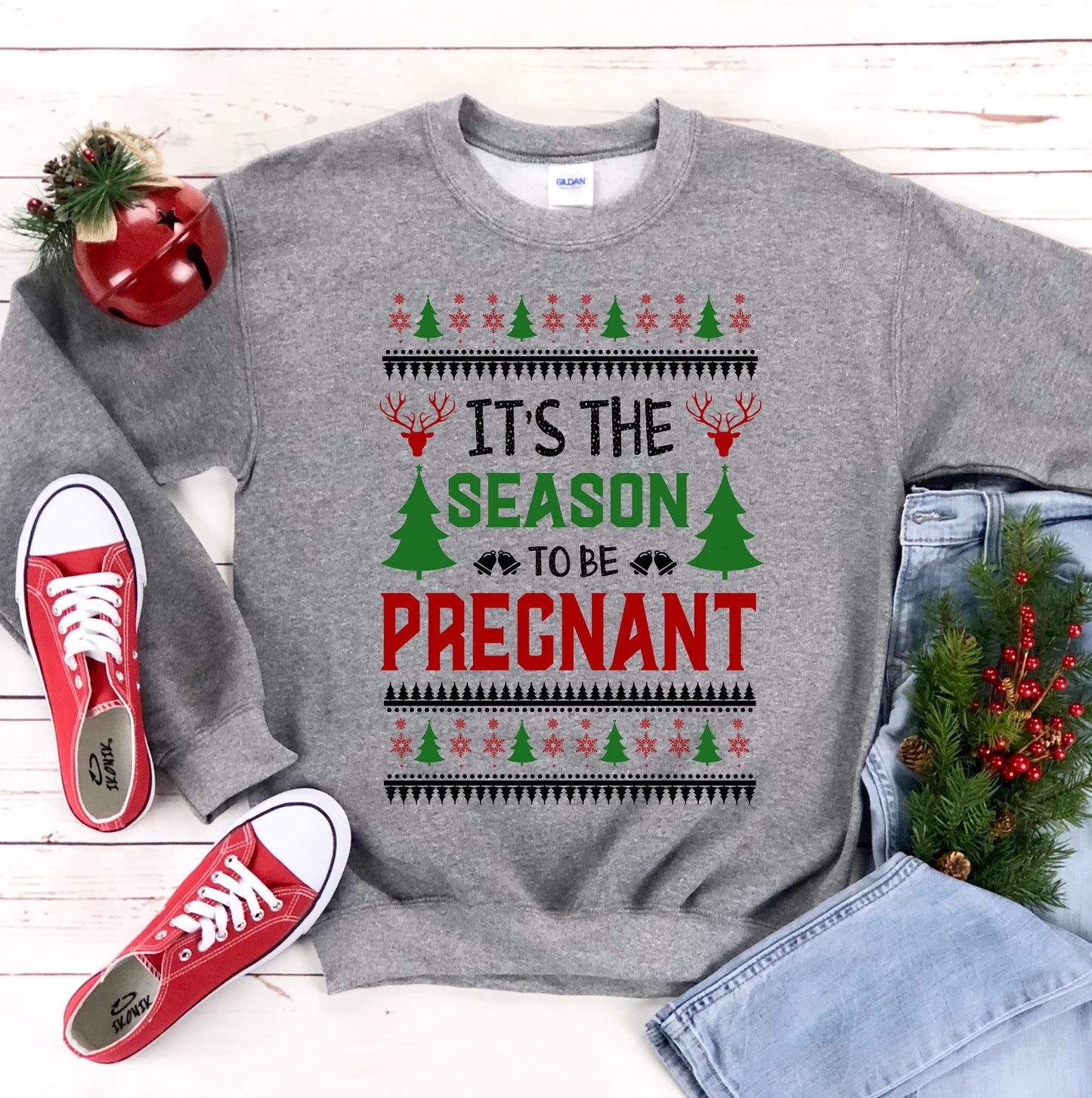 Season to Be Pregnant™ Cozy Maternity Christmas Sweater