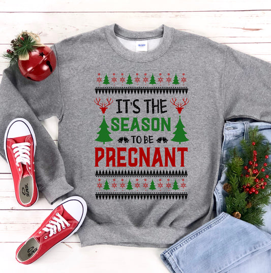 Season to Be Pregnant™ Cozy Maternity Christmas Sweater