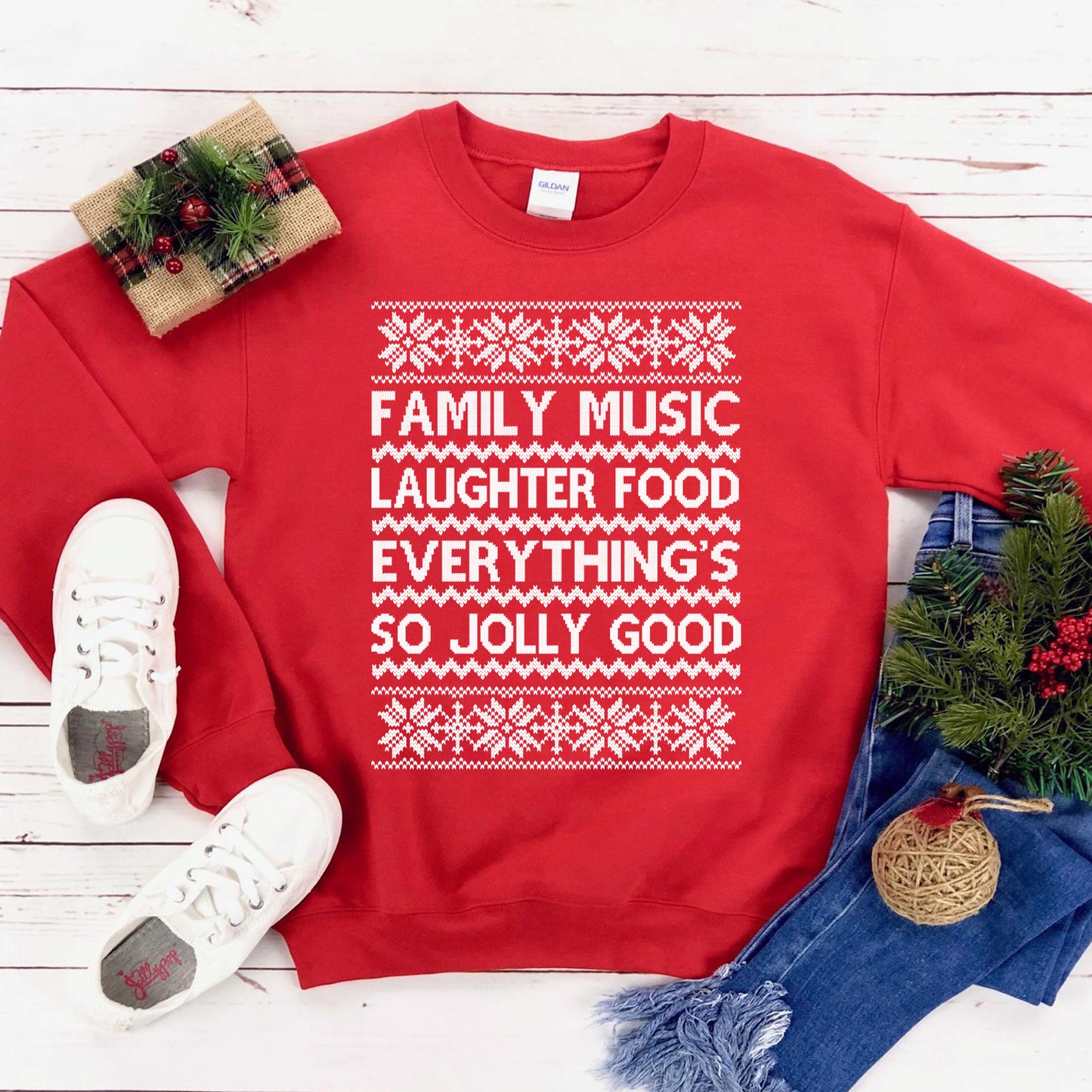 Jolly Good Vibes™ Family Christmas Sweater