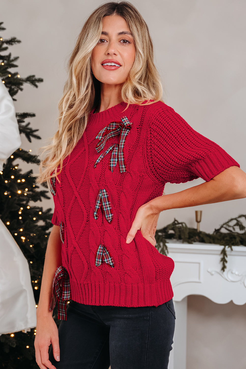 The Holiday Bow-Knit Sweetheart Sweater™